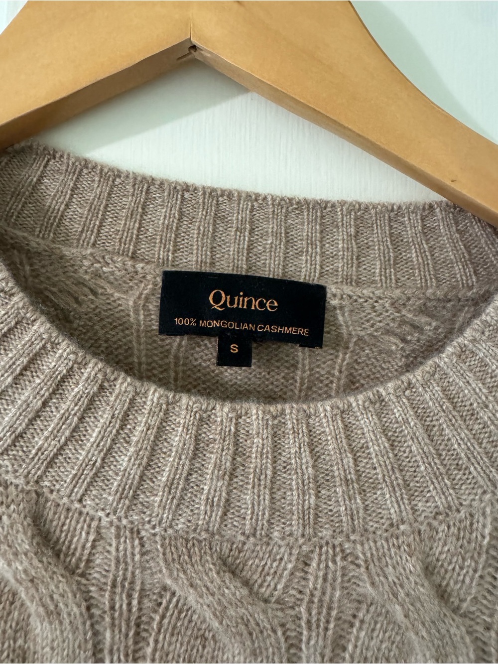 Quince Mongolian Cashmere Shrunken Cable Crewneck Sweater S - Picture 3 of 5